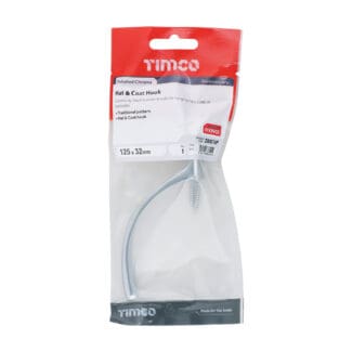 Timco Hat & Coat Hook Polished Chrome  - 125 x 32mm