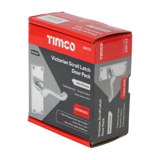Timco Victorian Scroll Latch Door Pack Satin Chrome  - Mixed