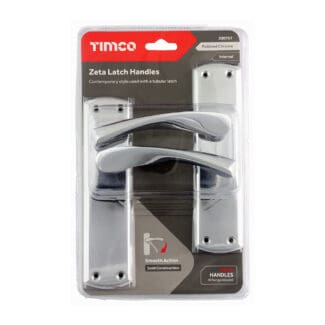 Timco Zeta Latch Handles Polished Chrome  - 175 x 45