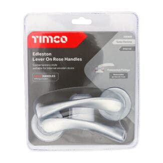 Timco Edleston Lever On Rose Handles Satin Chrome  - 51mm