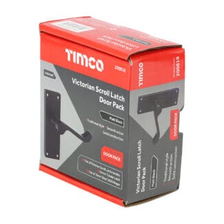 Timco Victorian Scroll Latch Door Pack Matt Black  - Mixed