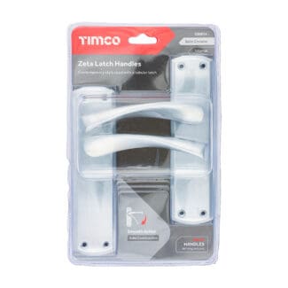 Timco Zeta Latch Handles Satin Chrome  - 175 x 45