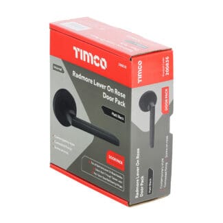 Timco Radmore Lever On Rose Door Pack Matt Black  - Mixed