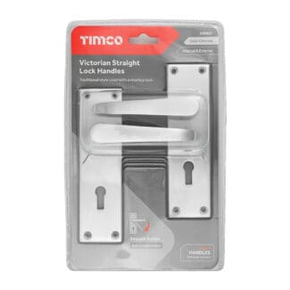 Timco Victorian Straight Lock Handles Satin Chrome  - 152 x 43