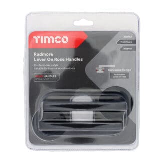 Timco Radmore Lever On Rose Handles Matt Black  - 51mm