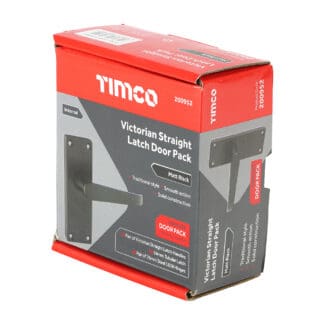 Timco Victorian Straight Latch Door Pack Matt Black  - Mixed
