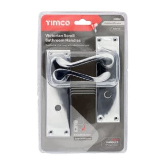 Timco Victorian Scroll Bathroom Handles Polished Chrome  - 152 x 42