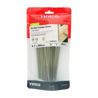 TIMCO Timber Screws Hex Flange Head Exterior Green - 6.7 x 200