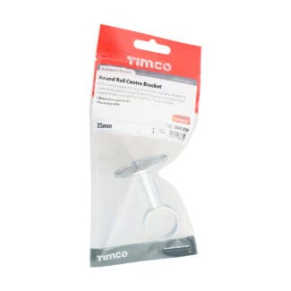 Timco Centre Bracket For Round Tube Polished Chrome  - 25mm
