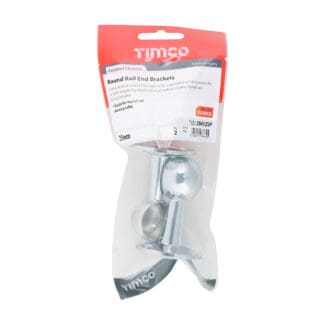Timco End Brackets For Round Tube Polished Chrome  - 25mm