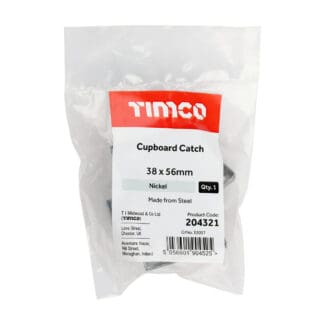 Timco Cupboard Catch Nickel  - 38 x 56