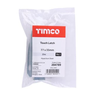 Timco Touch Latch Zinc  - 77 x 35