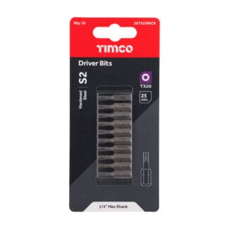 TIMCO TX Drive Driver Bit S2 Grey - TX20 x 25