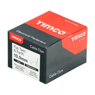 TIMCO Flat & Twin Cable Clips Grey - To fit 10.0mm