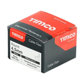 TIMCO Round Cable Clips White - To fit 4.5mm