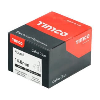 TIMCO Round Cable Clips White - To fit 14.0mm