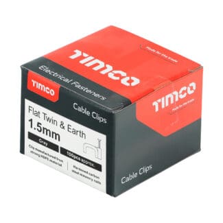 TIMCO Flat & Twin Cable Clips Grey - To fit 1.5mm