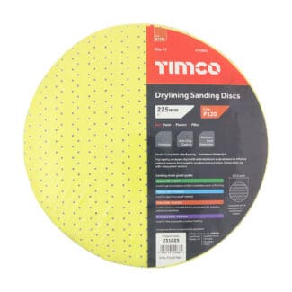 TIMCO Drylining Sanding Discs 120 Grit Yellow - 225mm