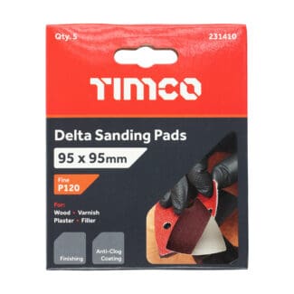 TIMCO Delta Sanding Pads 120 Grit Red - 95 x 95mm