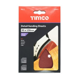 TIMCO Detail Sanding Pads 180 Grit Red - 95 x 136mm