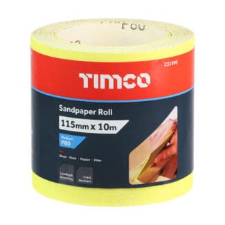 TIMCO Sandpaper Roll 80 Grit Yellow - 115mm x 10m