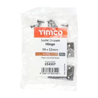 TIMCO Solid Drawn Brass Hinges Bronze - 38 x 22