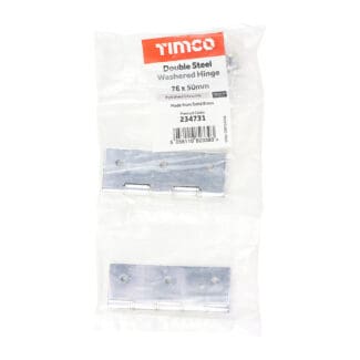 TIMCO Double Washered Brass Hinges Polished Chrome - 76 x 50