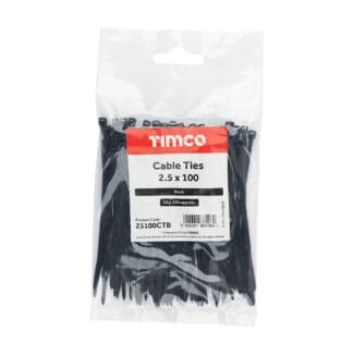 TIMCO Cable Ties Black - 2.5 x 100