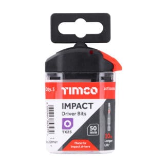 TIMCO X6 Impact TX Drive Driver Bit - TX25 x 50