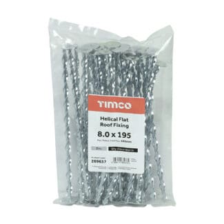 TIMCO Helical Flat Roof Fixing Silver - 8.0 x 195
