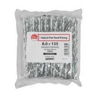 TIMCO Helical Flat Roof Fixing Silver - 8.0 x 135