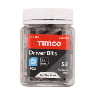 TIMCO Pozi Driver Bit S2 Grey - No.2 x 25
