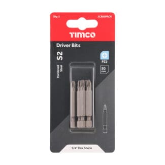 TIMCO Pozi Driver Bit S2 Grey - No.2 x 50