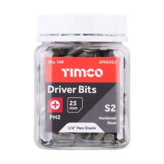 TIMCO Phillips Driver Bit S2 Grey - No.2 x 25