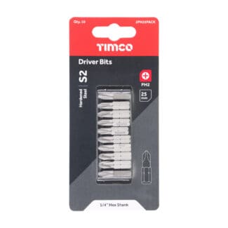 TIMCO Phillips Driver Bit S2 Grey - No.2 x 25