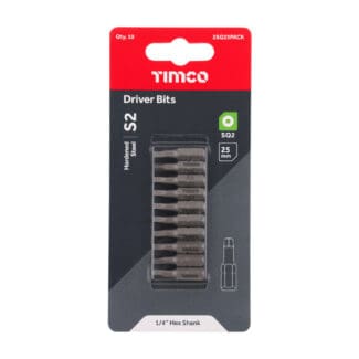 TIMCO Square Driver Bit S2 Grey - No.2 x 25