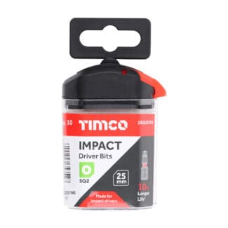 TIMCO X6 Impact Square Driver Bit - No.2 x 25