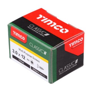 TIMCO Classic Multi-Purpose Countersunk Gold Woodscrews - 3.0 x 12