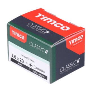 TIMCO Classic Multi-Purpose Countersunk Gold Nickel Woodscrews - 3.0 x 20