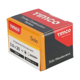 TIMCO Solo Countersunk Gold Woodscrews - 3.0 x 20