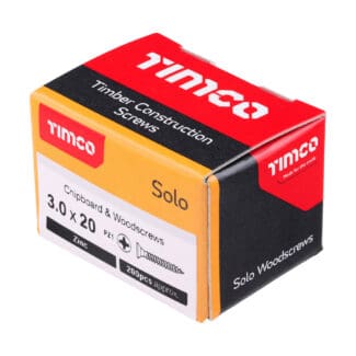 TIMCO Solo Countersunk Silver Woodscrews - 3.0 x 20