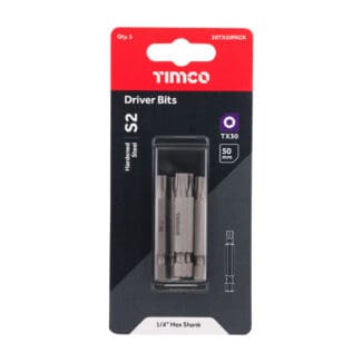 TIMCO TX Drive Driver Bit S2 Grey - TX30 x 50