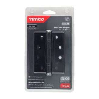 Timco Grade 13 Fire Door Hinges Matt Black Stainless Steel  - 101 x 76 x 3