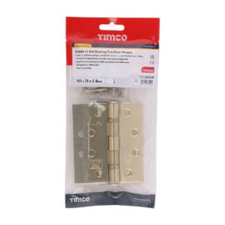 Timco Grade 11 Ball Bearing Fire Door Hinges Electro Brass  - 101 x 76 x 2.6