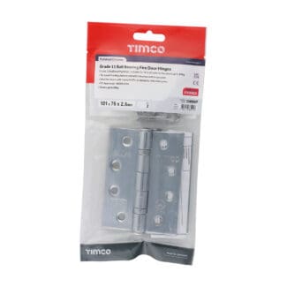 Timco Grade 11 Ball Bearing Fire Door Hinges Polished Chrome  - 101 x 76 x 2.6