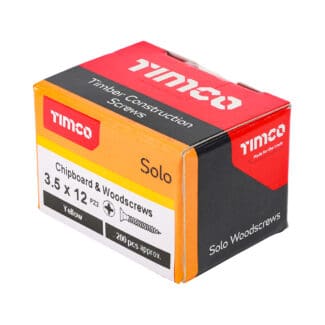 TIMCO Solo Countersunk Gold Woodscrews - 3.5 x 12