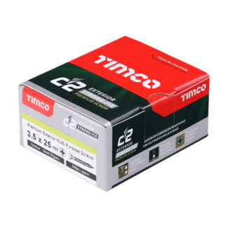 Timco C2 Exterior Strong-Fix PZ Double Countersunk with Ribs Twin-Cut Silver – 3.5 x 25