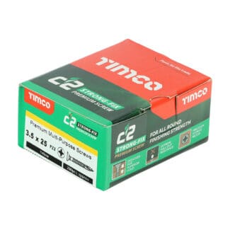 TIMCO C2 Strong-Fix Multi-Purpose Premium Countersunk Gold Woodscrews - 3.5 x 25