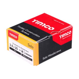TIMCO Solo Countersunk Silver Woodscrews - 3.5 x 25