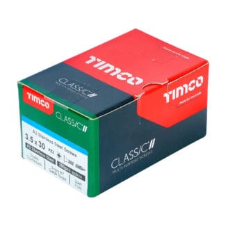 TIMCO Classic Multi-Purpose Countersunk A2 Stainless Steel Woodcrews - 3.5 x 30